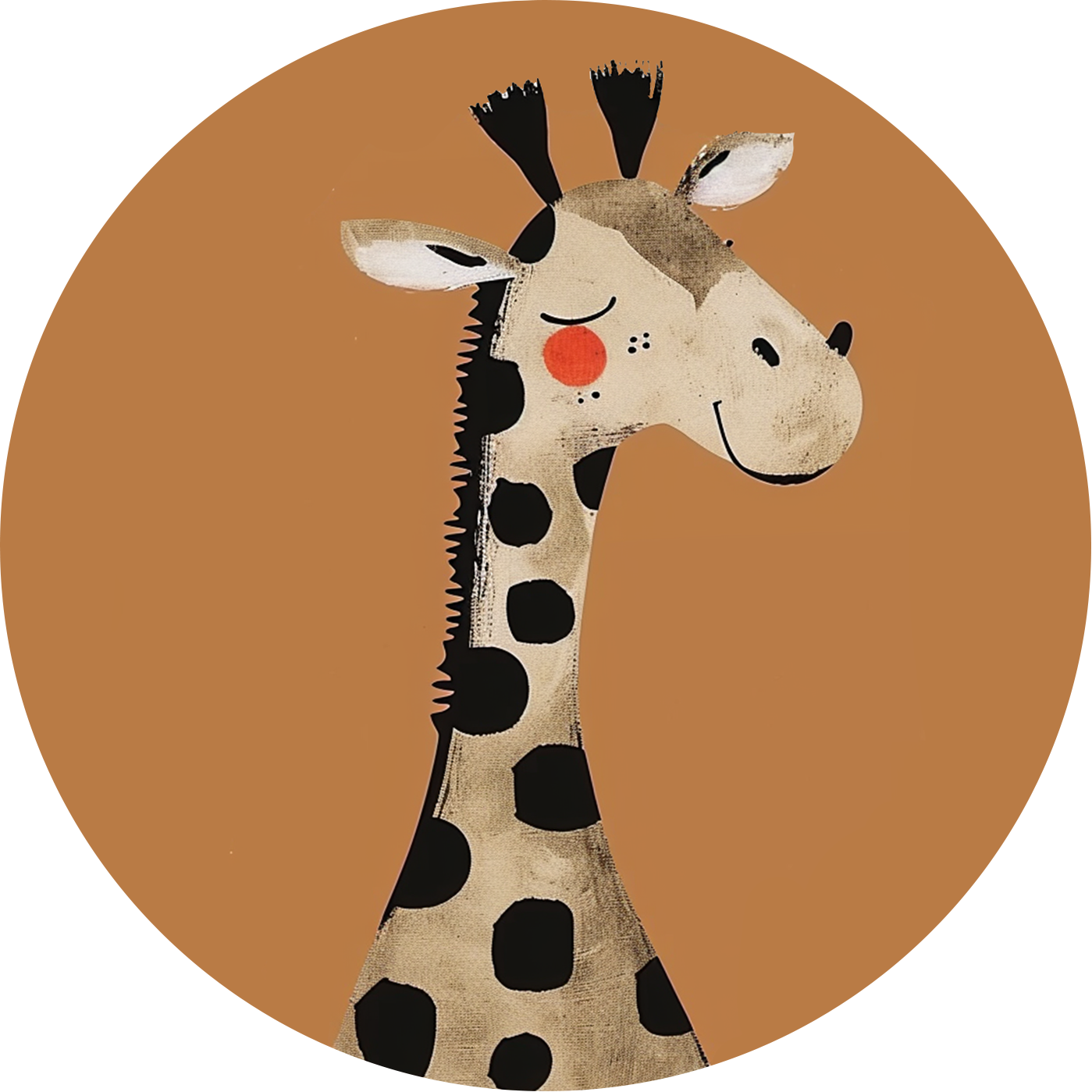 Giraffe №2 rund affisch