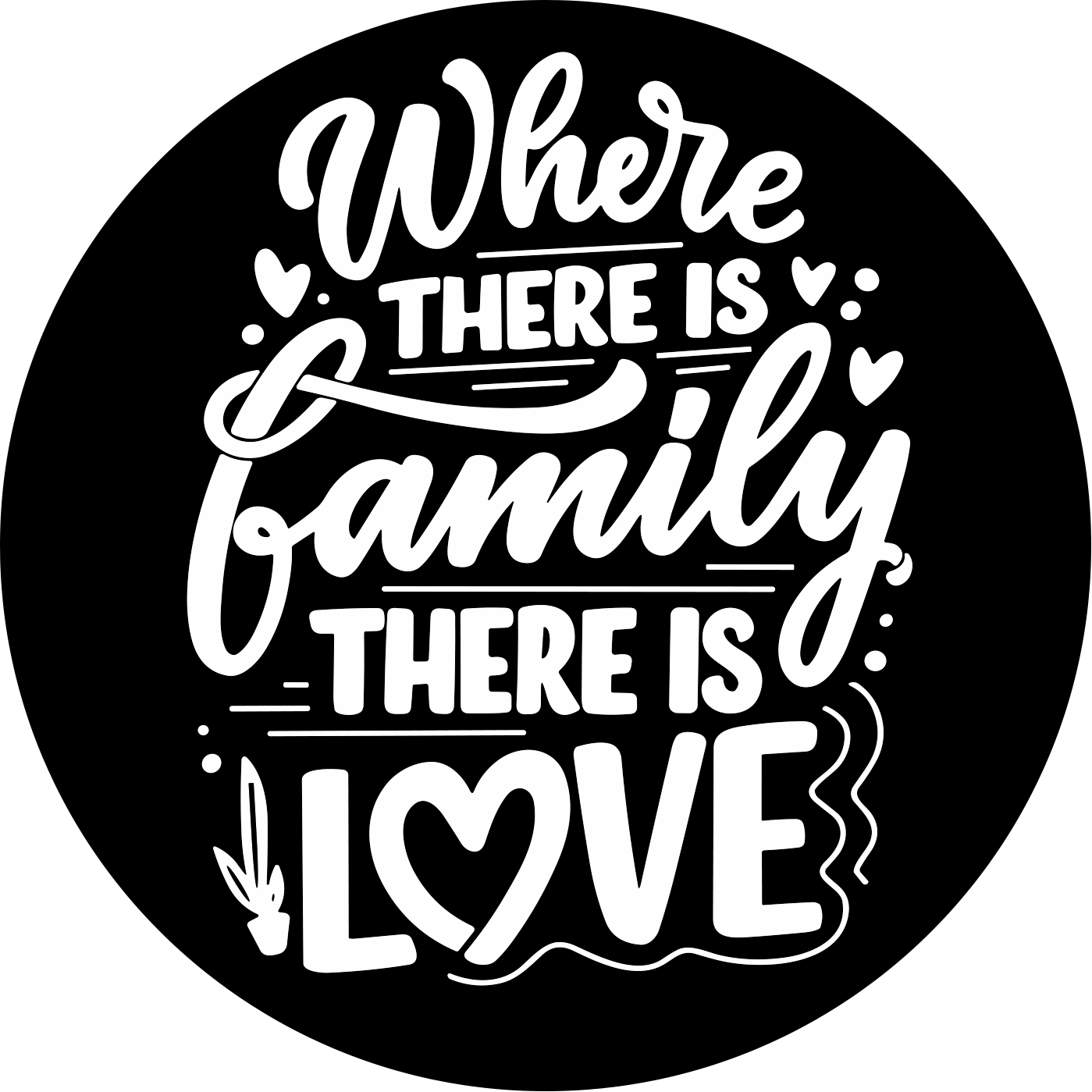 Family and Love Round Poster