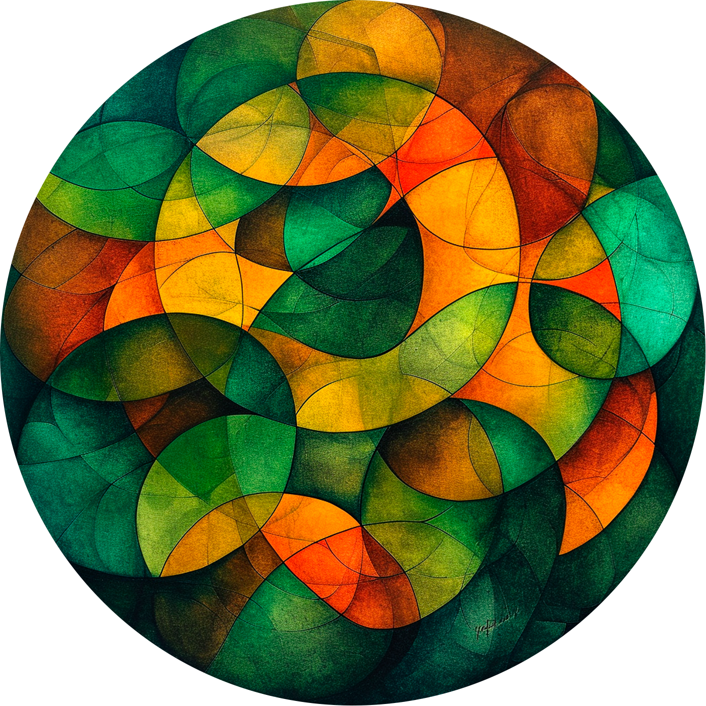 Stained Glass Round Poster