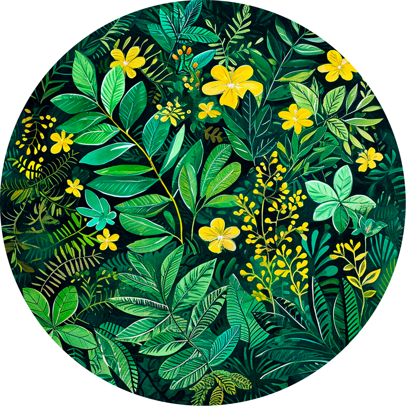 Green Meadow Round Poster