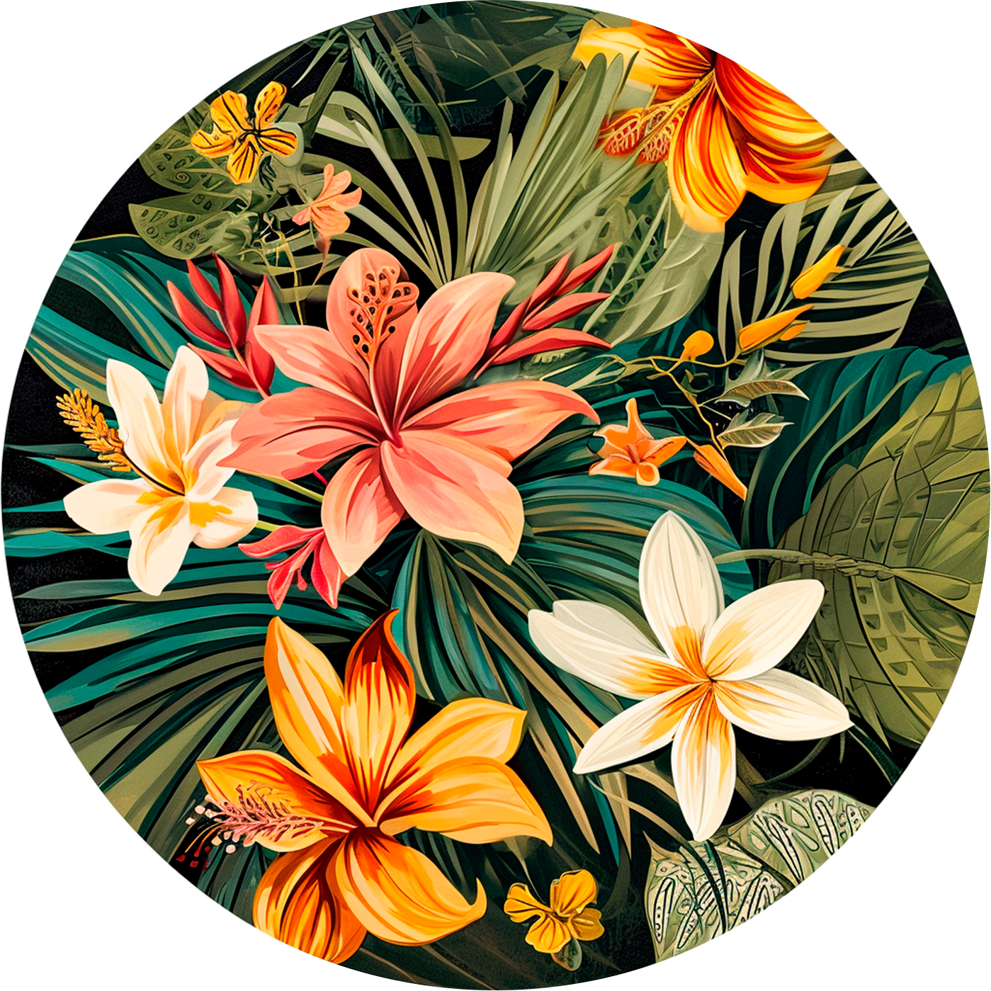 Bouquet of Lilies Round Poster