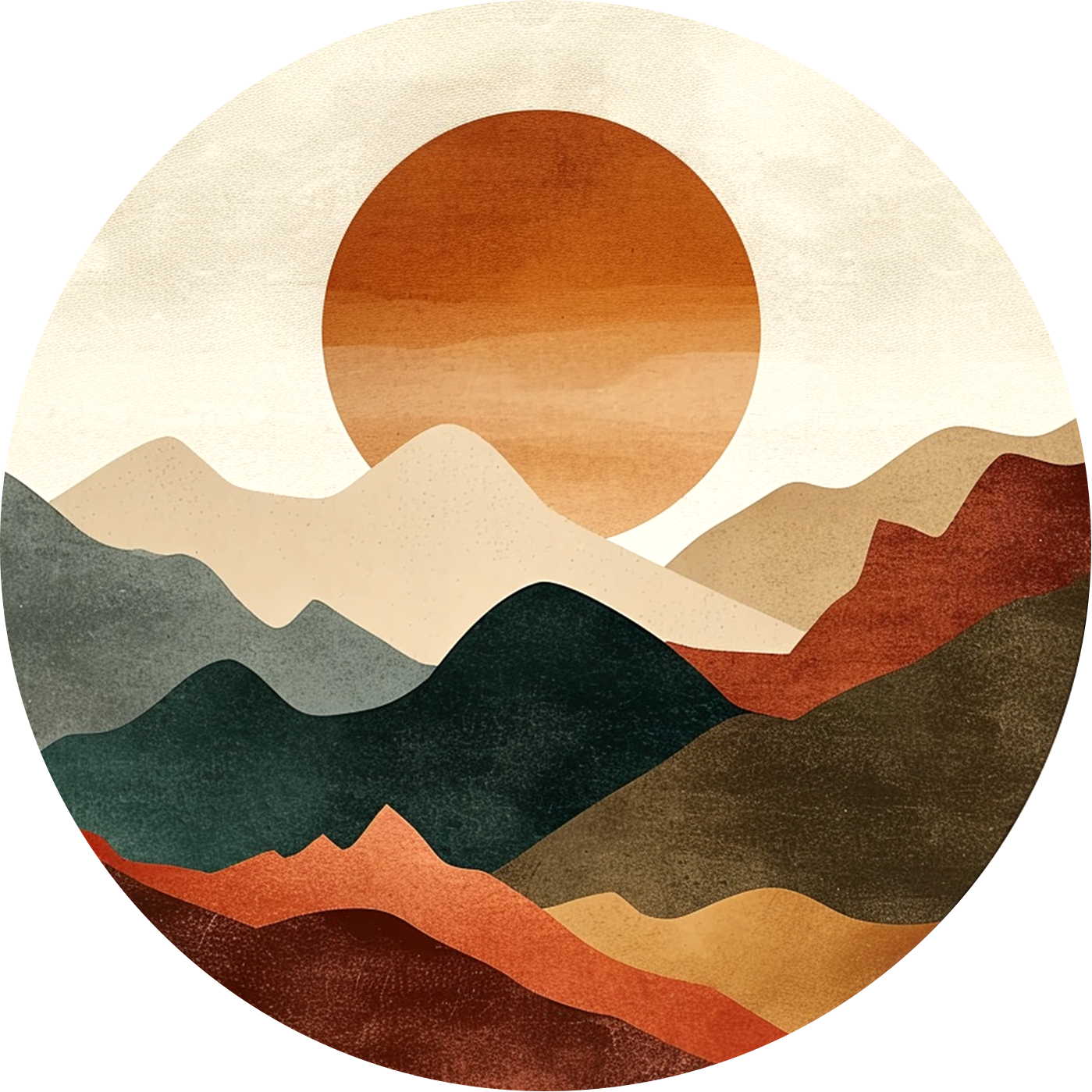 Coucher de soleil en Norvège ronde Poster