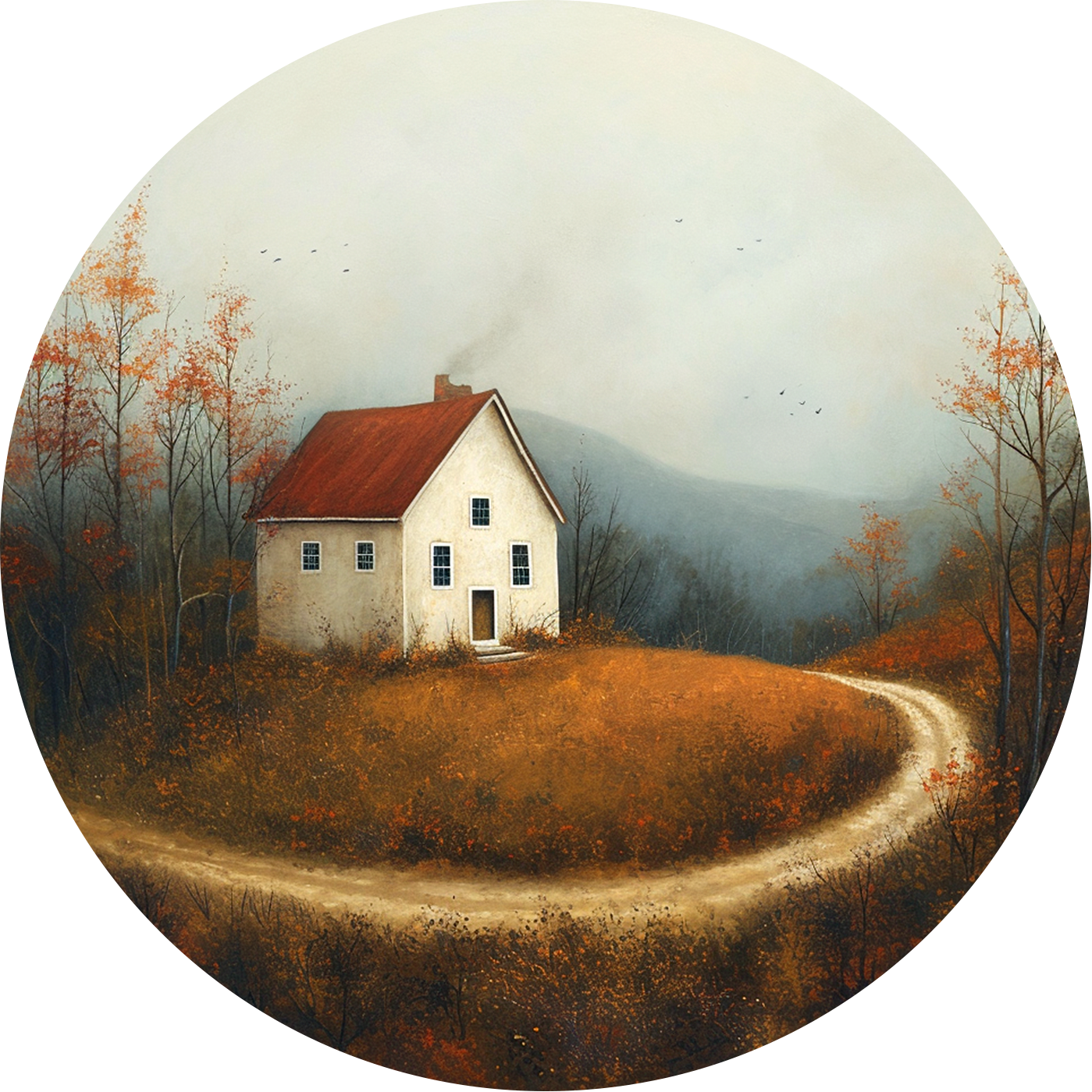 Lonely House Round Poster