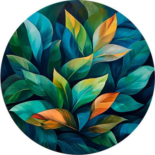 Ficus Leaves Round Poster