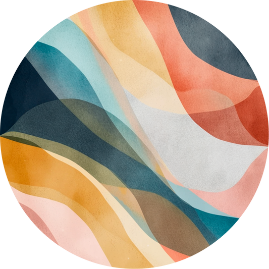 Variegated Ribbons Round Poster