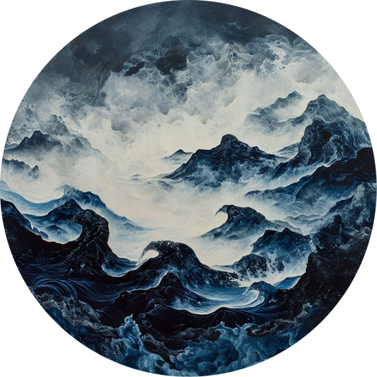 Frozen Waves Round Poster