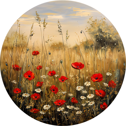 Poppy Flowers Round Poster