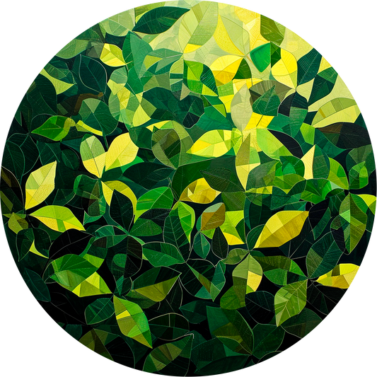 Mosaic of Leaves Round Poster