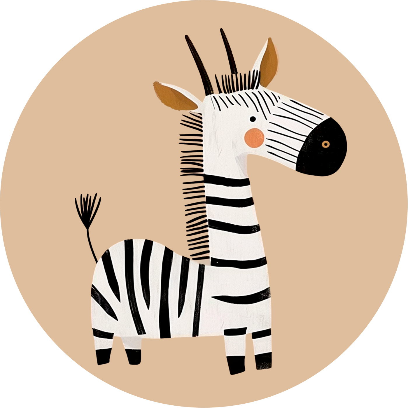 Zebra Round Poster