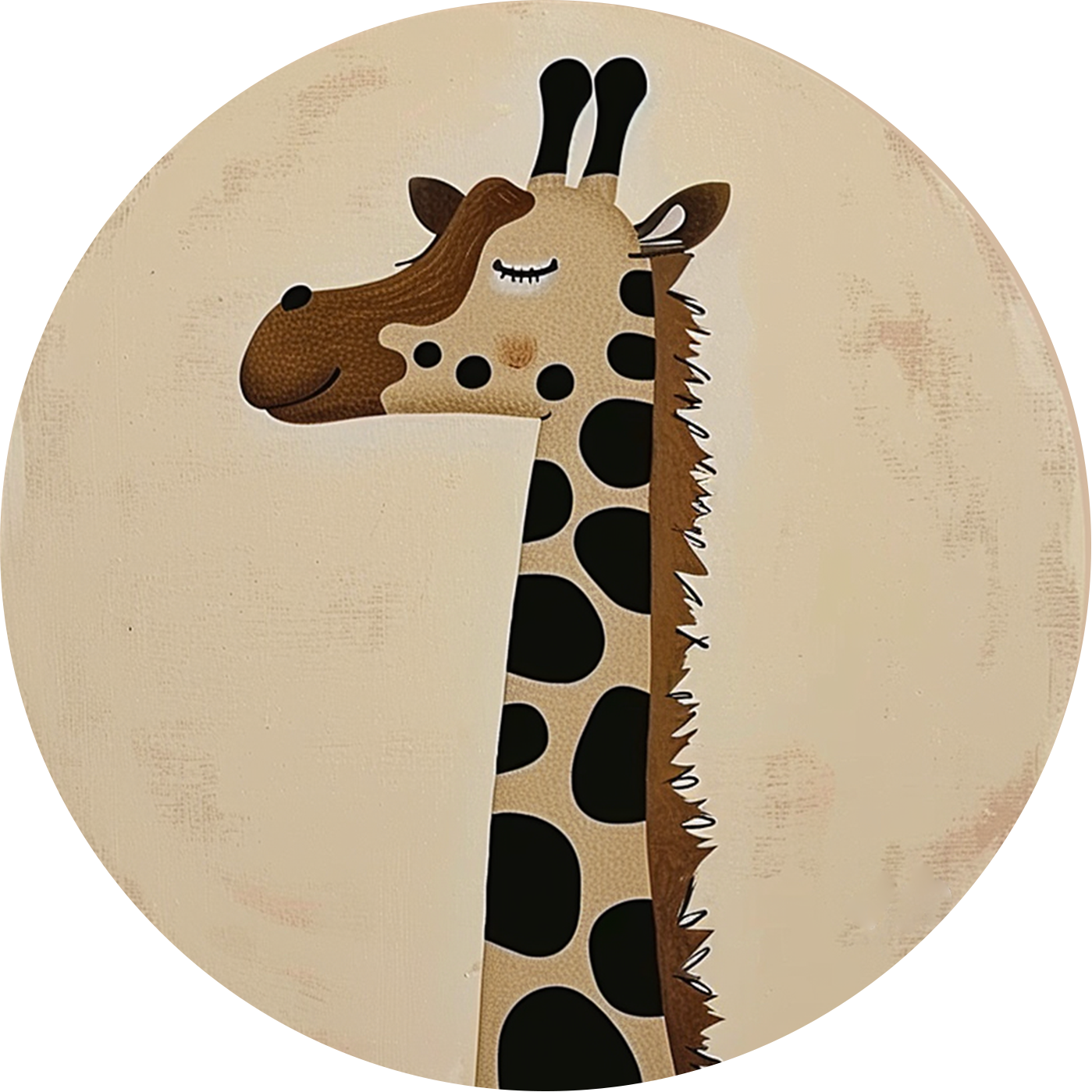 Giraffe Round Poster