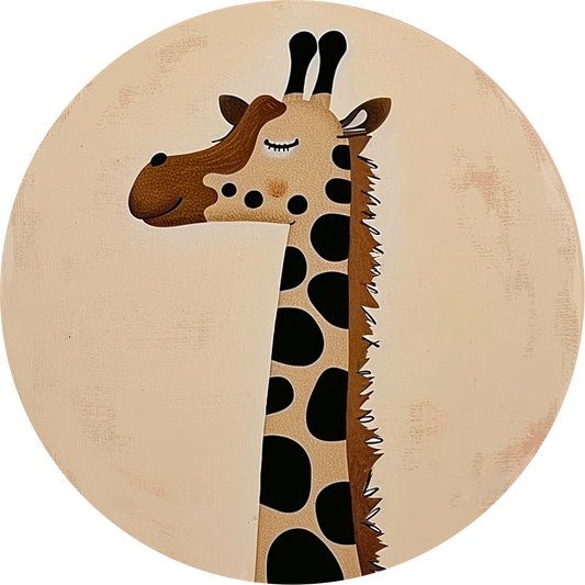 Giraffe Round Poster