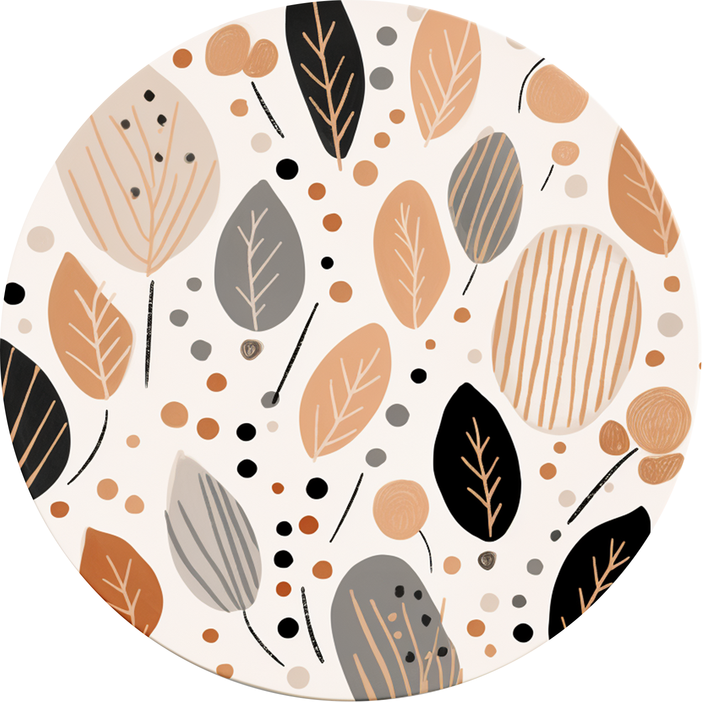 Cute Leaves Round Poster