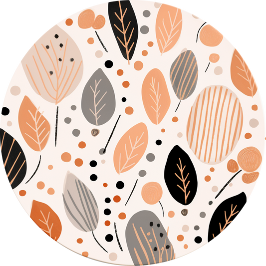 Cute Leaves Round Poster