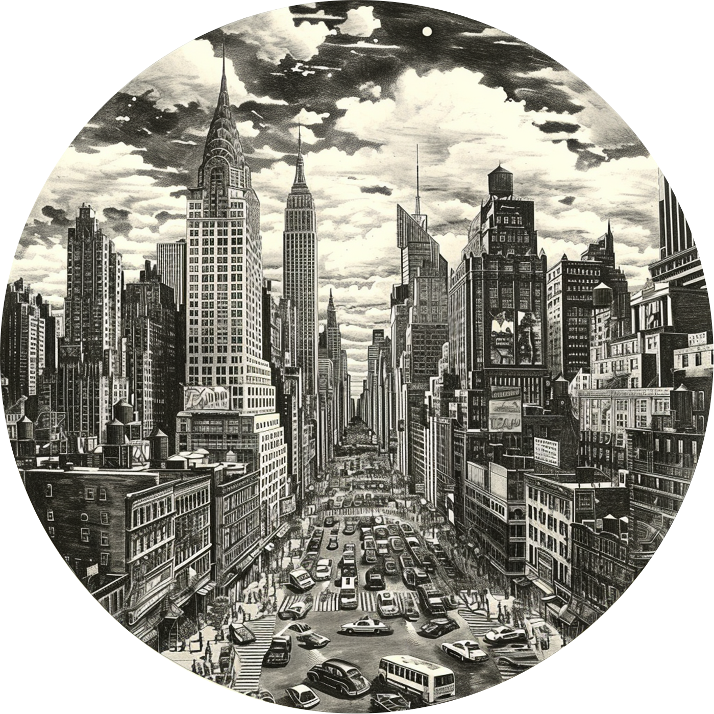 Manhattan Round Poster