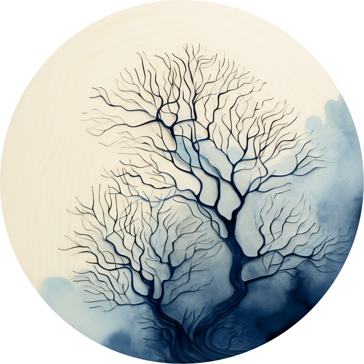 Arbre d'hiver rond Poster