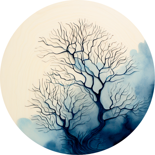 Arbre d'hiver rond Poster