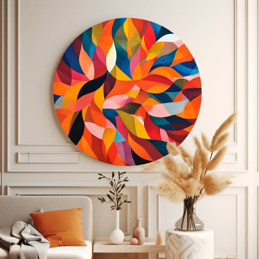 Autumn Leaves Round Poster