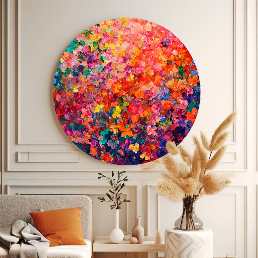 Field of Flowers Round Poster