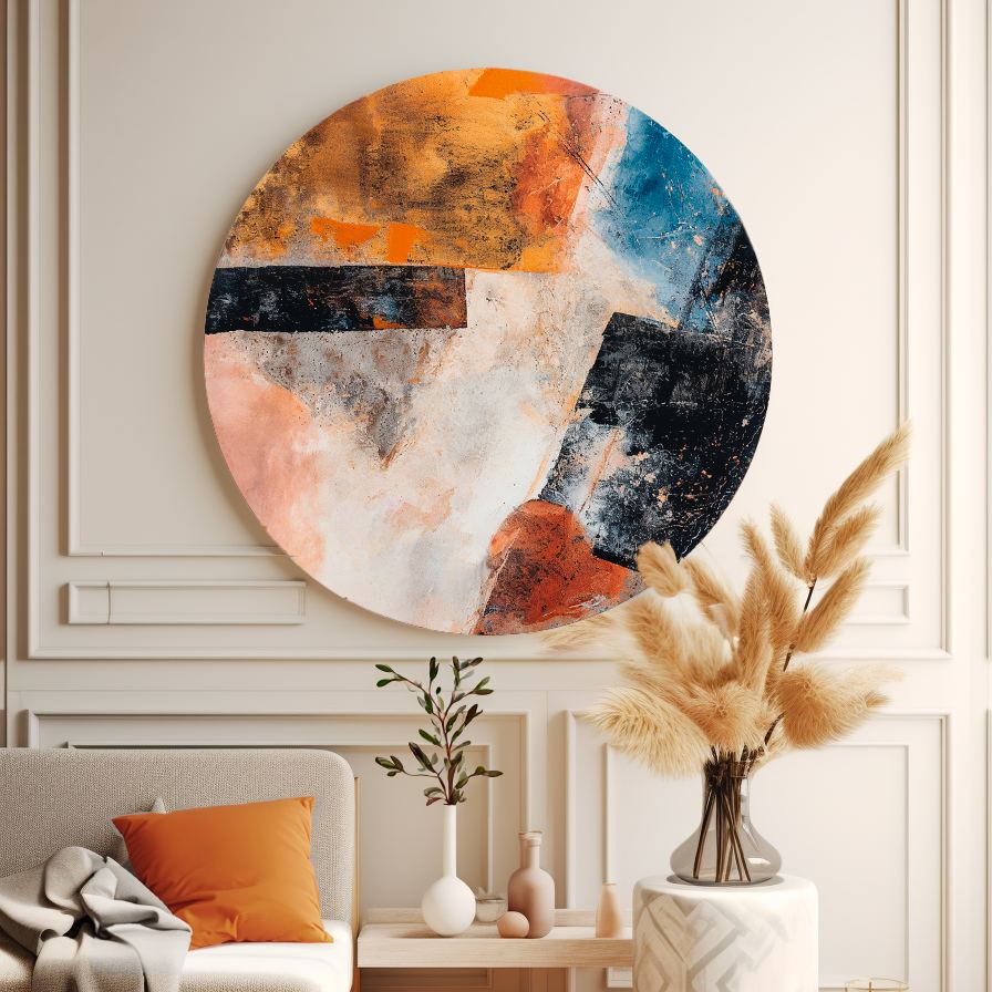 Abstraction in Venice Round Poster