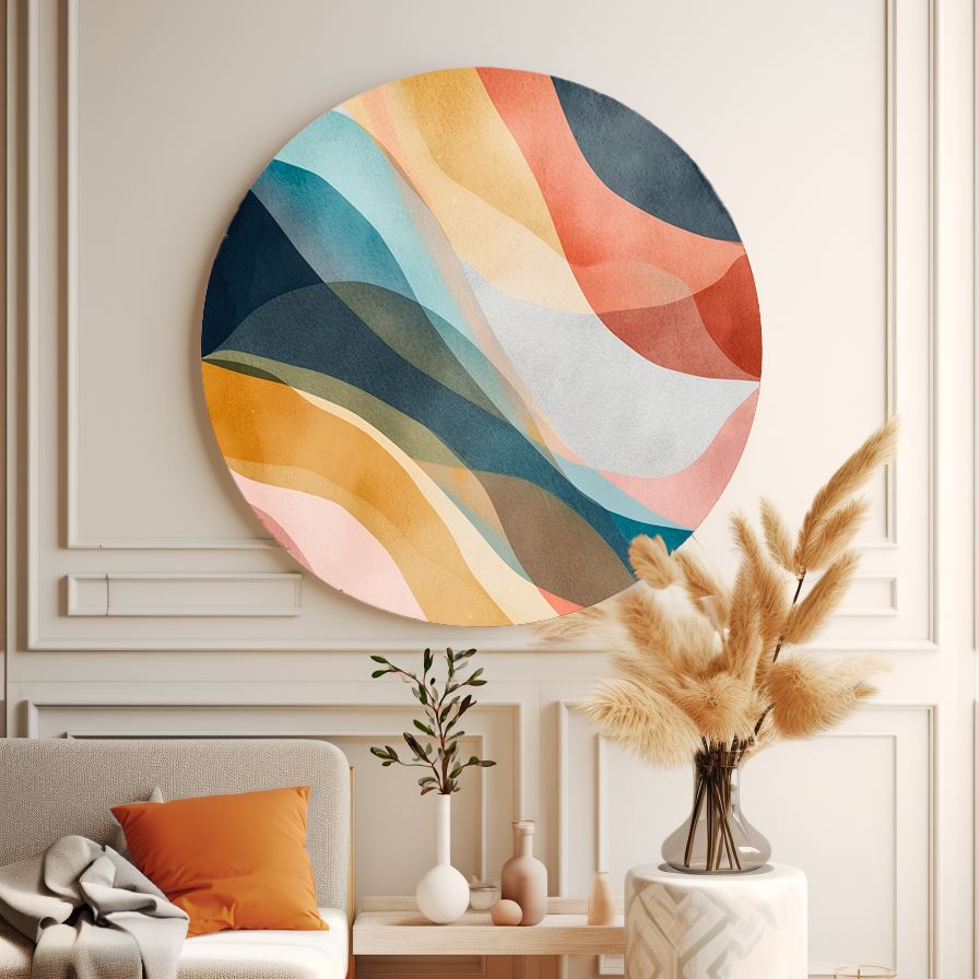 Variegated Ribbons Round Poster