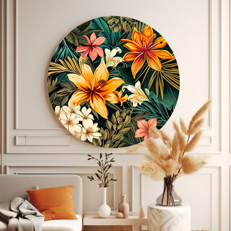 Bouquet of Lilies №2 Round Poster