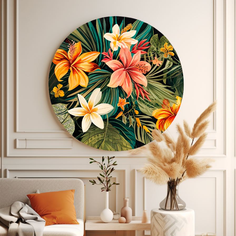 Poster Rond Bouquet de Lys