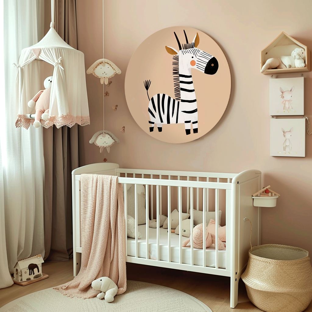 Zebra Round Poster