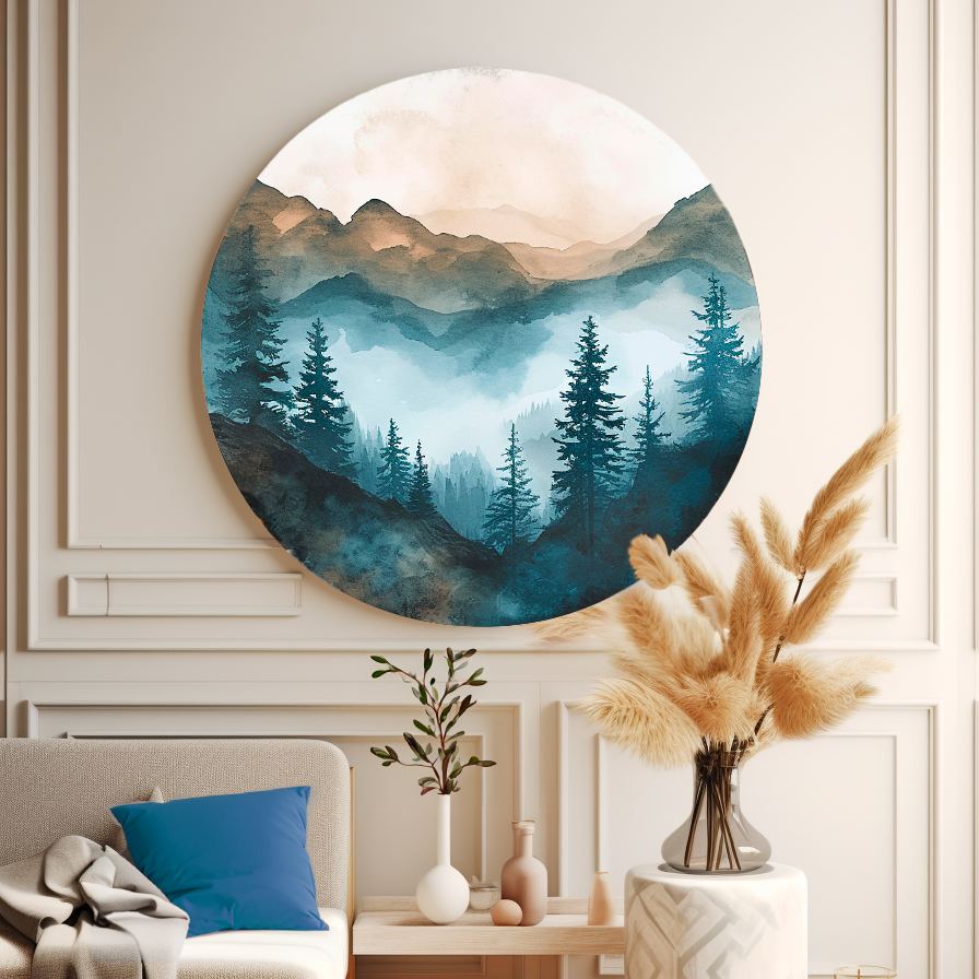 Watercolor Forest №2 Round Poster