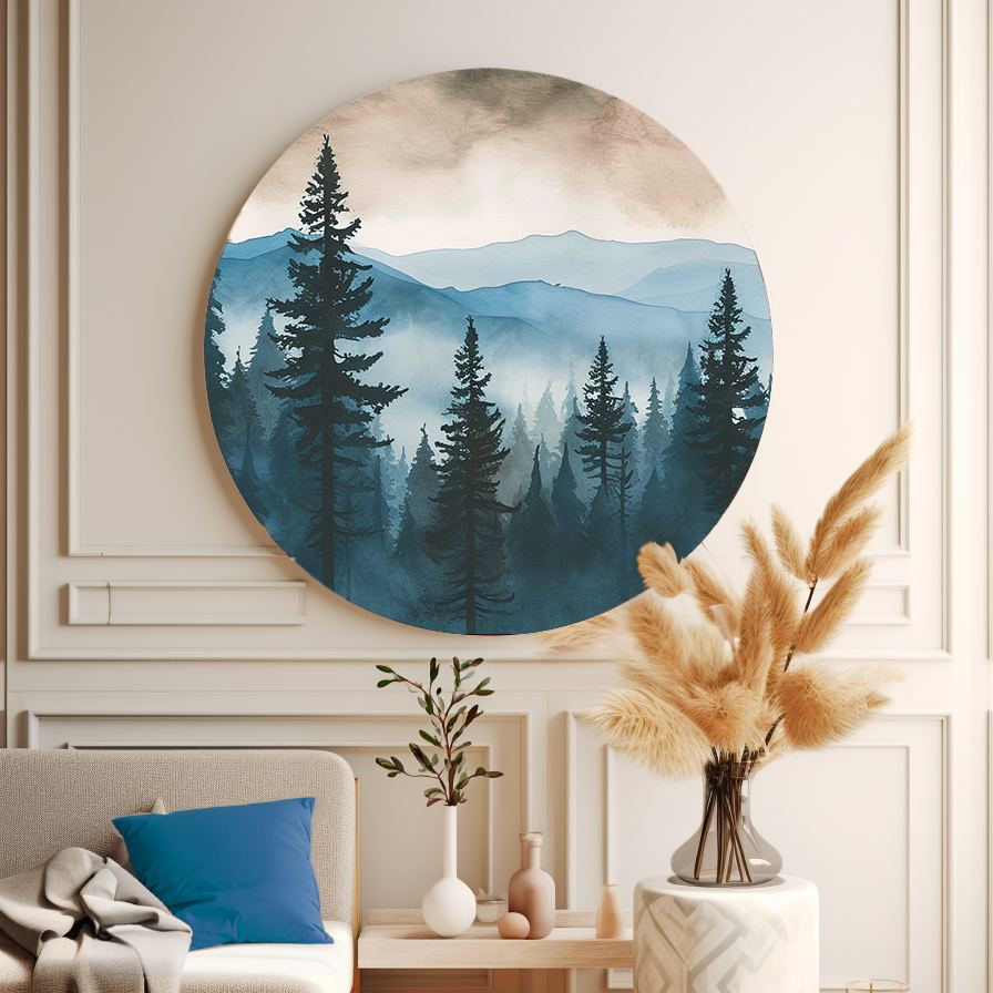 Watercolor Forest №3 Round Poster