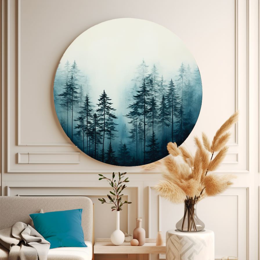 Watercolor Forest №5 Round Poster