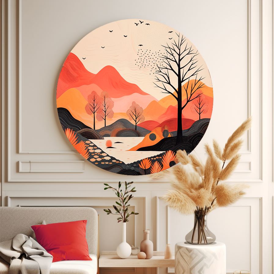 Paysage du Danemark Poster rond