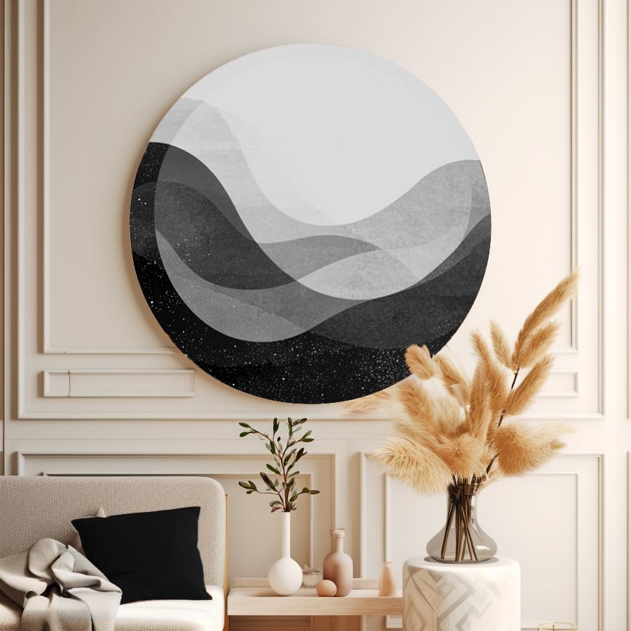 Vagues d'abstraction ronde Poster