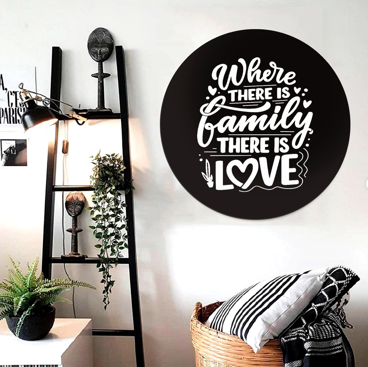 Famille et amour rond Poster