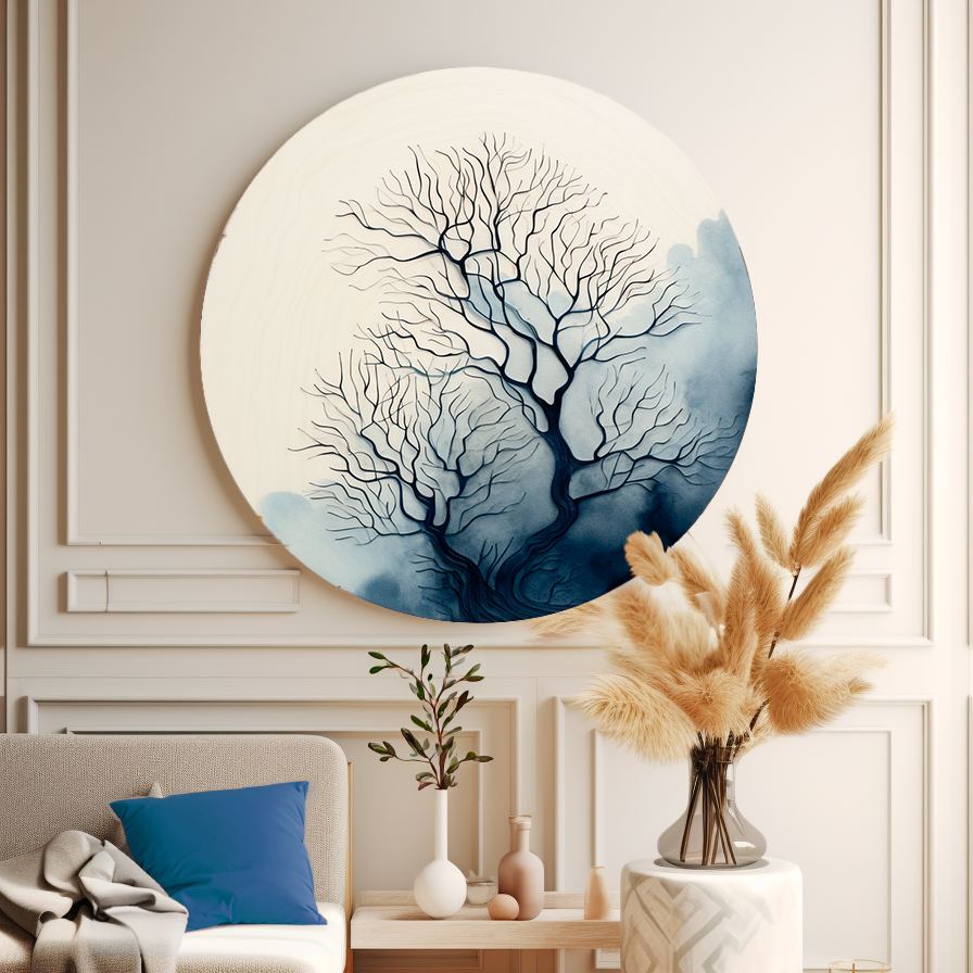 Arbre d'hiver rond Poster