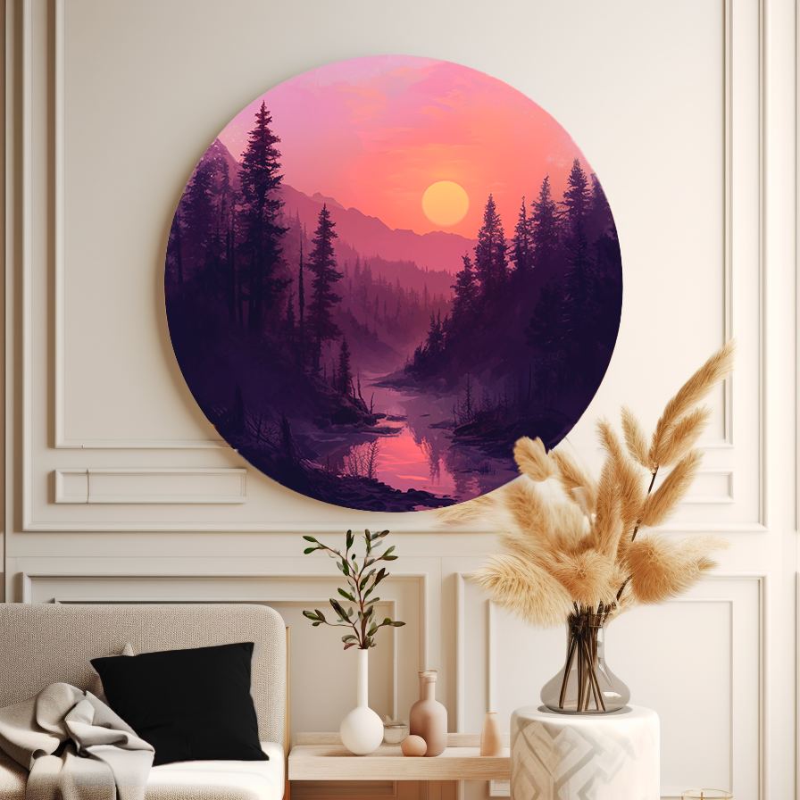 Colorful Dawn Round Poster