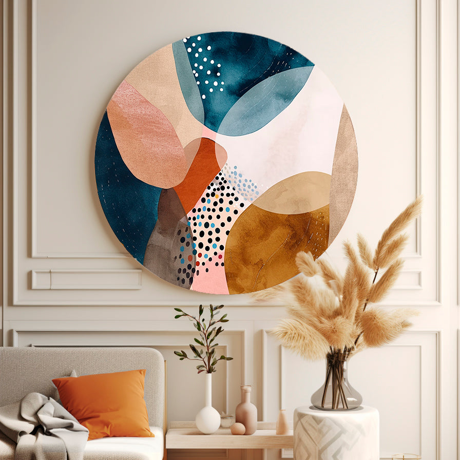 Autumn in abstraction Round Poster