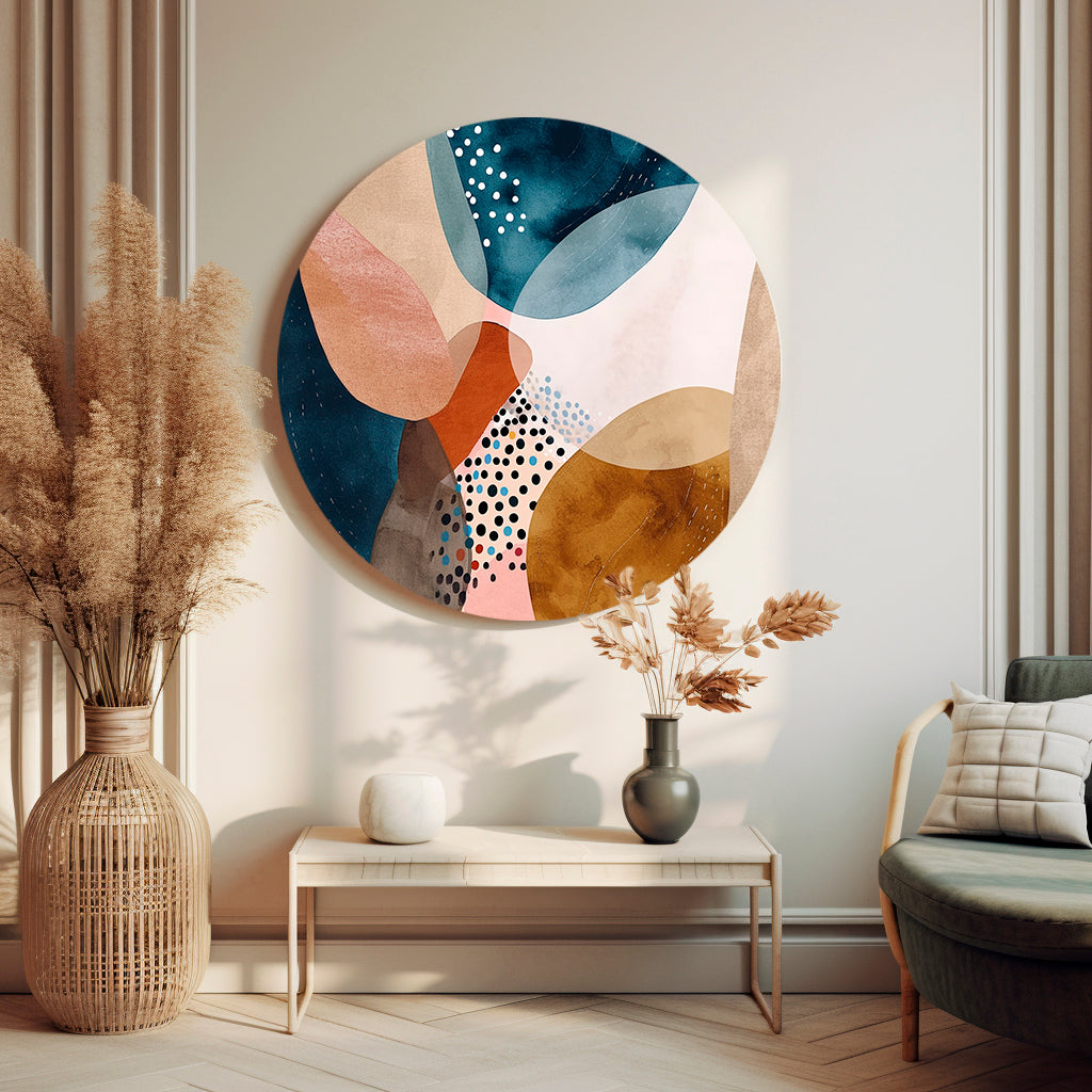 Autumn in abstraction Round Poster