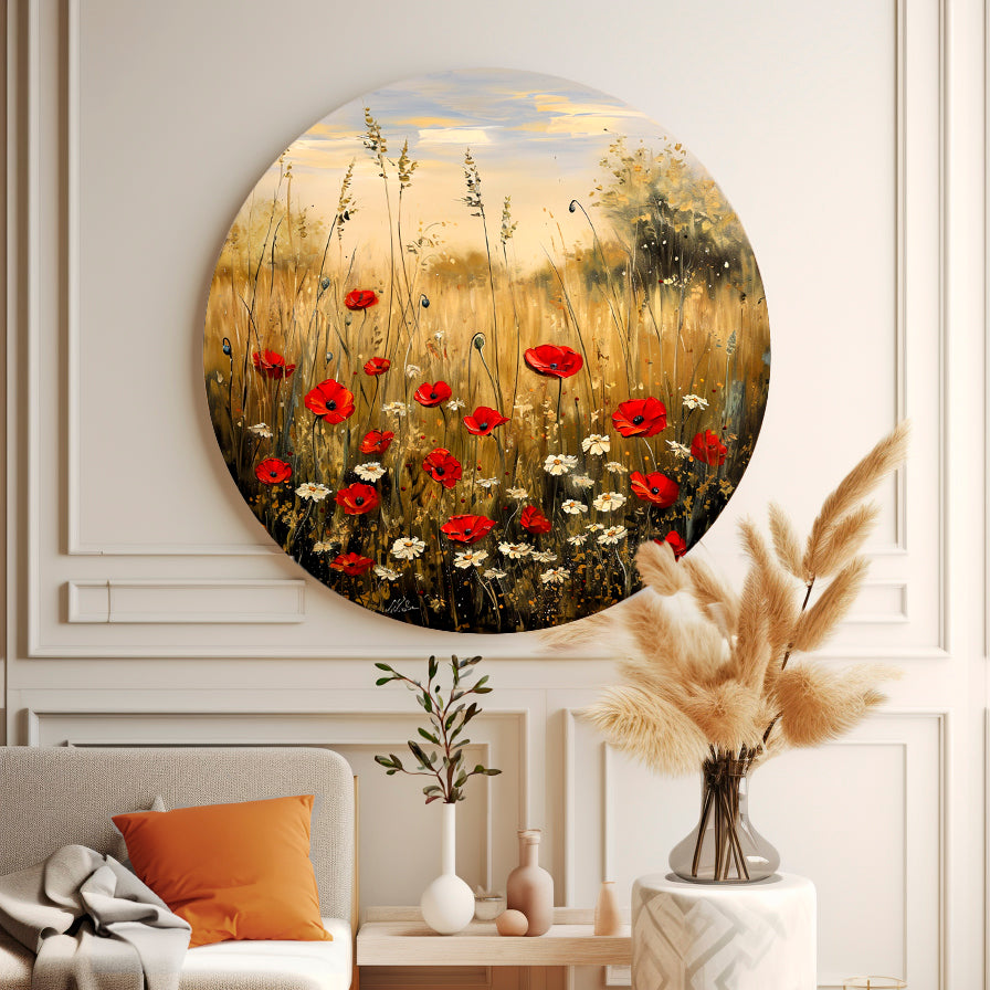 Poppy Flowers Round Poster