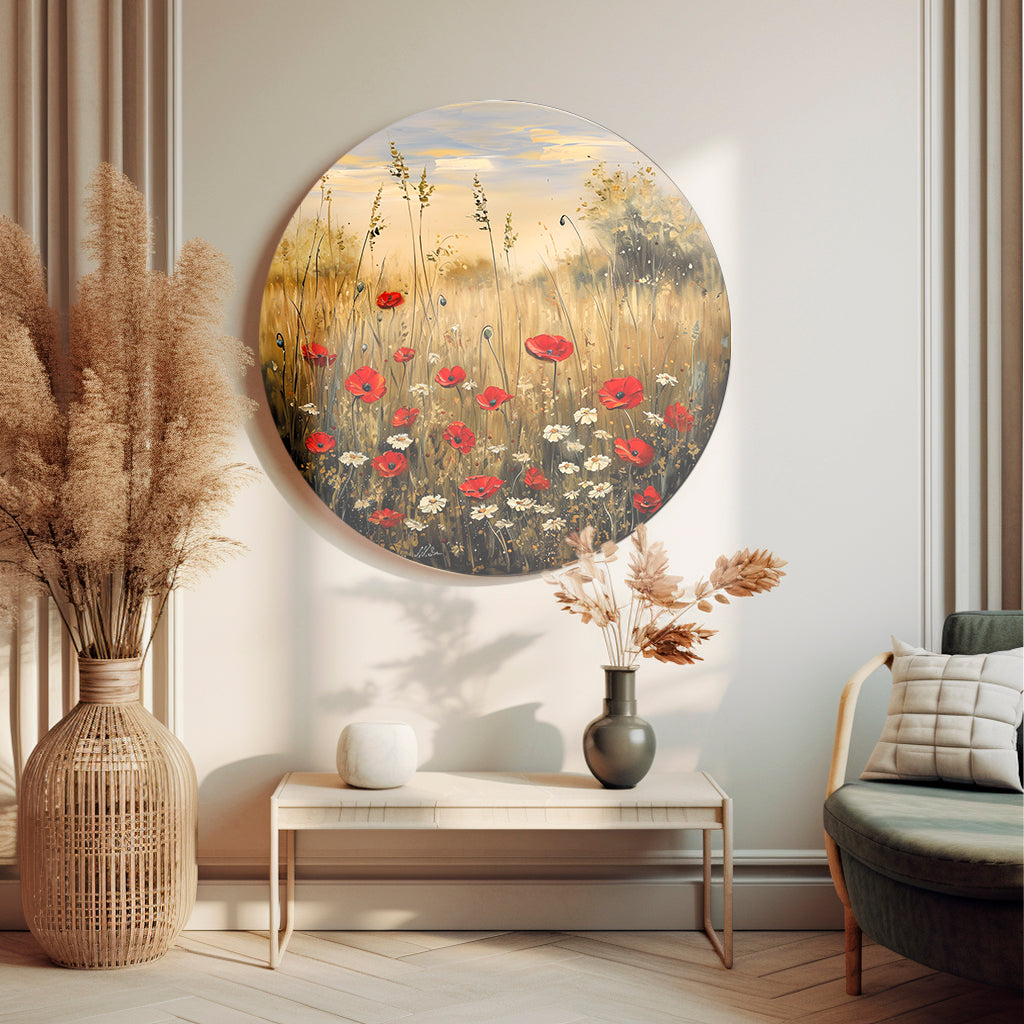 Poppy Flowers Round Poster